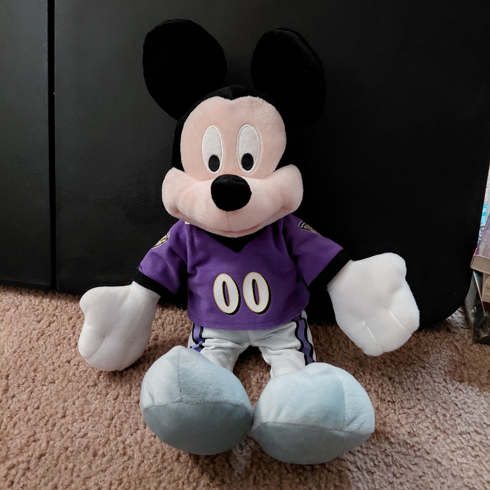 NFL Mickey Mouse Plush Baltimore RAVENS FOOTBALL